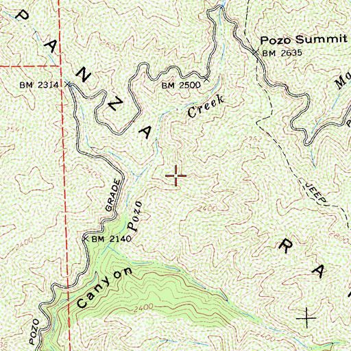 Topographic Map of La Panza Range, CA