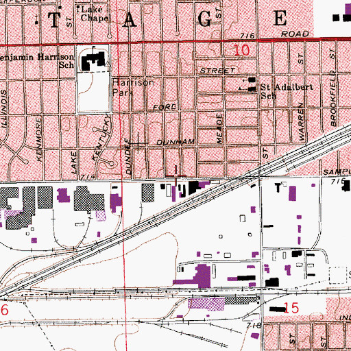 Topographic Map of Indiana Emergency Service, IN