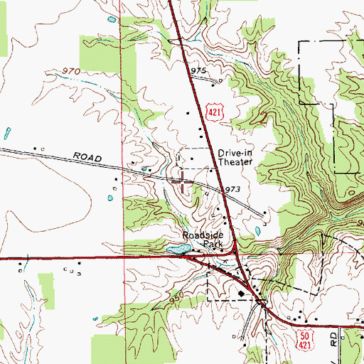 Topographic Map of Southern Ripley County Emergency Life Squad Rescue 69, IN