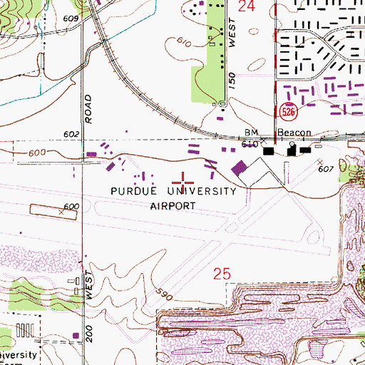 Topographic Map of PHI Air Medical - Lafayette, IN