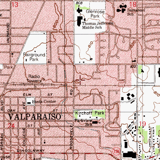 Topographic Map of Alliance Emergency Medical Services, IN