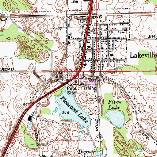 Topographic Map of Union North Ambulance Service, IN