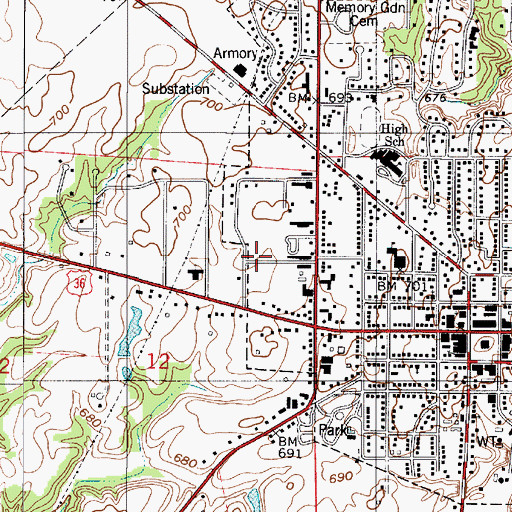 Topographic Map of Parke County Emergency Medical Services and Transport Service, IN