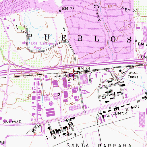 Topographic Map of La Patera, CA