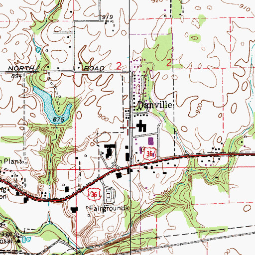 Topographic Map of PHI Air Medical - Danville, IN