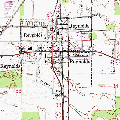 Topographic Map of Honey Creek Township First Responder Team, IN
