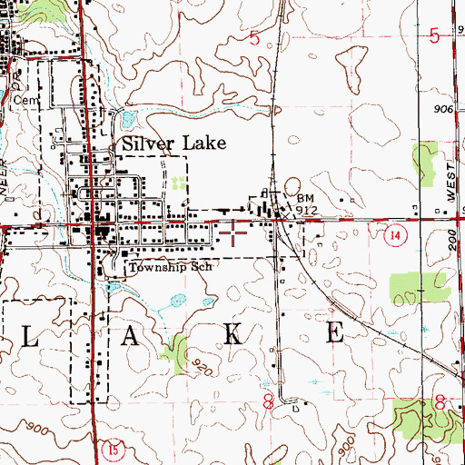 Topographic Map of Multiple Township Emergency Medical Services, IN