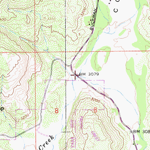 Topographic Map of La Posta Creek, CA