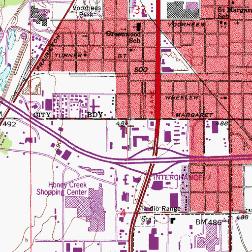Topographic Map of TransCare Ambulance Service, IN