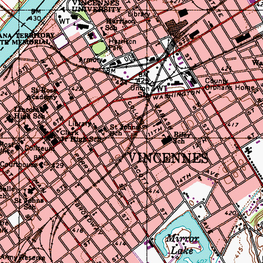 Topographic Map of Knox County Emergency Medical Services Main Station, IN