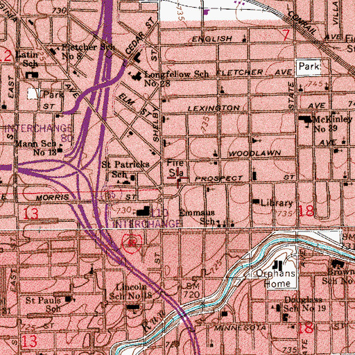 Topographic Map of Wishard Emergency Medical Services Medic 3, IN