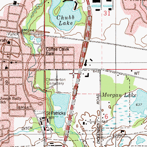 Topographic Map of Porter Emergency Medical Services Station 1, IN