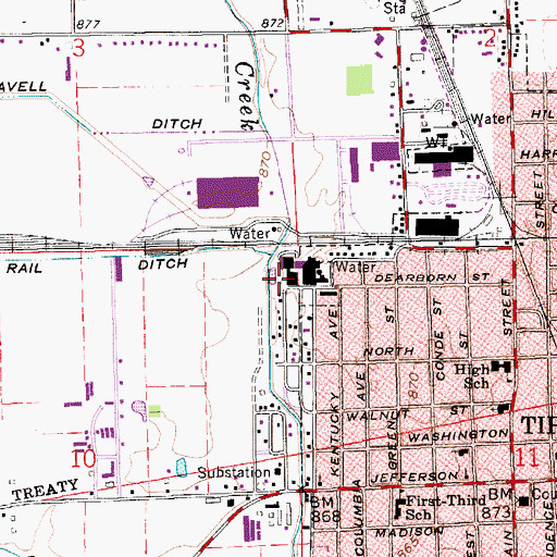 Topographic Map of Rural / Metro Ambulance - Tipton, IN