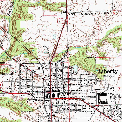 Topographic Map of Fayette Regional Emergency Medical Services, IN