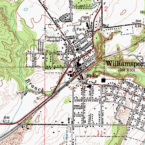 Topographic Map of Warren County Rescue Station 1, IN