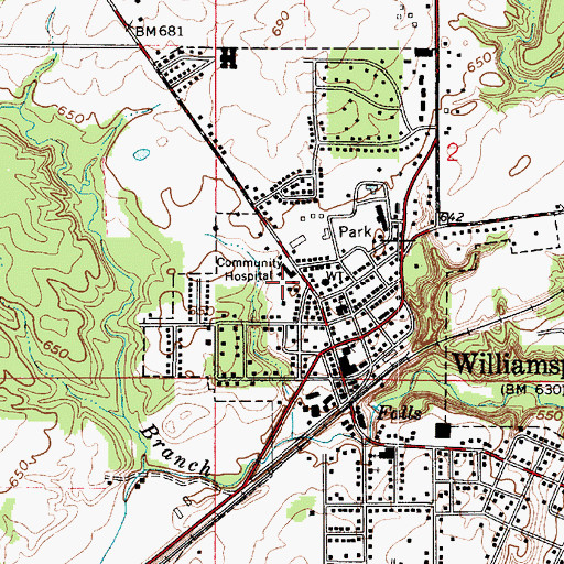 Topographic Map of Warren County Emergency Medical Services, IN