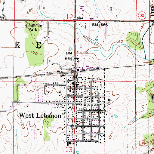 Topographic Map of Warren County Rescue, IN
