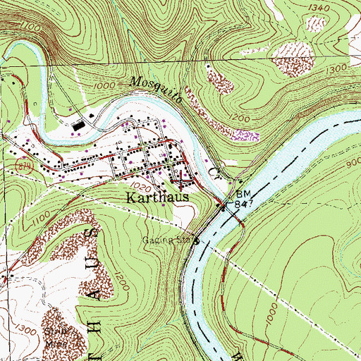 Topographic Map of Karthaus Ambulance Service Station 20, PA