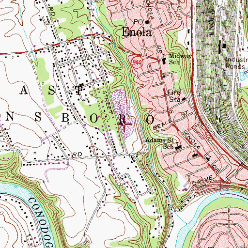 Topographic Map of East Pennsboro Ambulance Service Station 75, PA