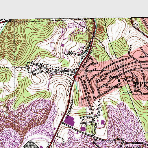 Topographic Map of Guardian Angel Ambulance Service Station 970, PA