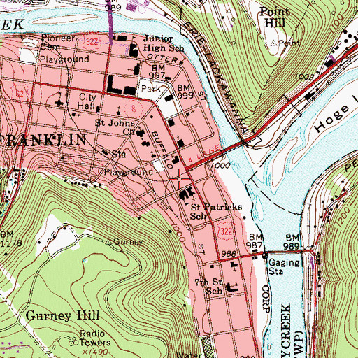 Topographic Map of Community Ambulance Service, PA