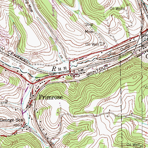 Topographic Map of Fort Cherry Ambulance Service, PA