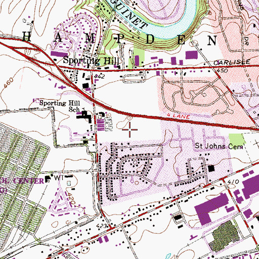 Topographic Map of Hampden Township Emergency Medical Services Station Sporting Hill 71, PA