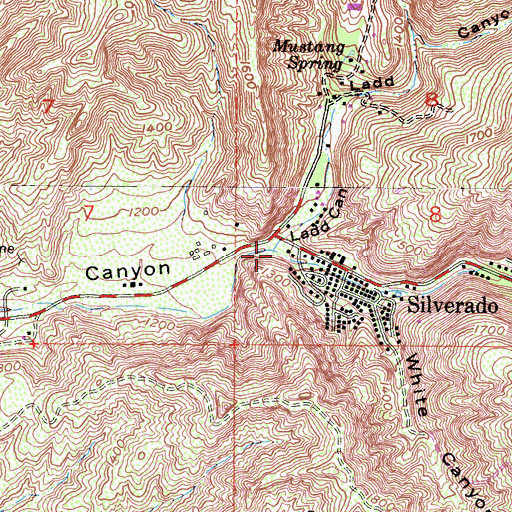 Topographic Map of Ladd Canyon, CA