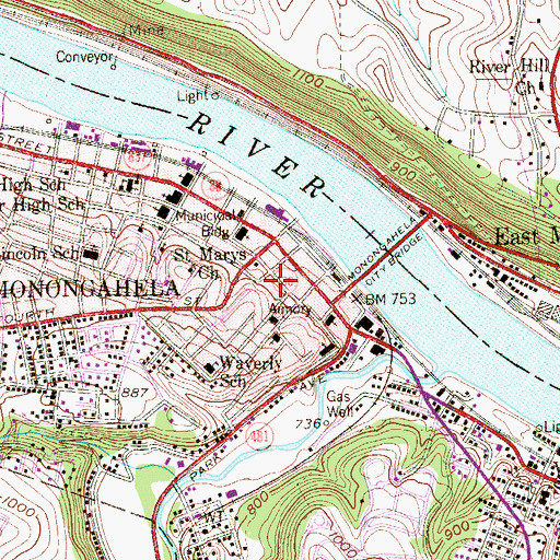 Topographic Map of Tri - Community Ambulance, PA