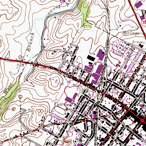 Topographic Map of Waynesboro Ambulance Squad, PA