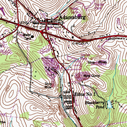 Topographic Map of Rescue 14 Emergency Medical Services, PA