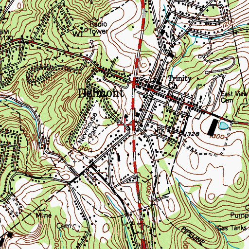 Topographic Map of Mutual Aid Ambulance Service Delmont, PA