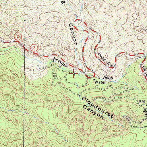 Topographic Map of Ladybug Canyon, CA