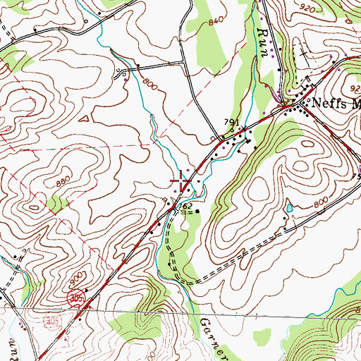 Topographic Map of Twin Creeks Community Volunteer Ambulance 1100, PA