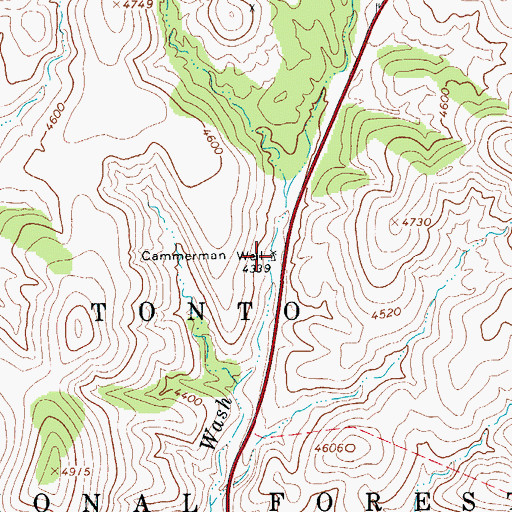 Topographic Map of Cammerman Well, AZ