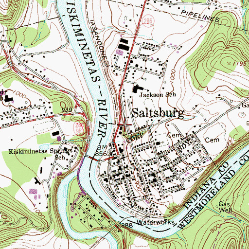 Topographic Map of Lifestat Ambulance Service, PA