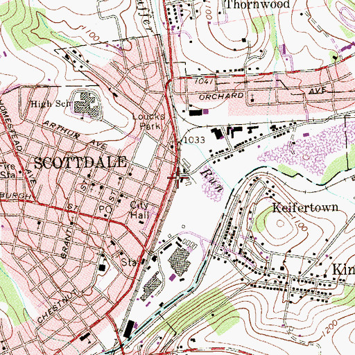 Topographic Map of Mutual Aid Ambulance Service Scottdale, PA