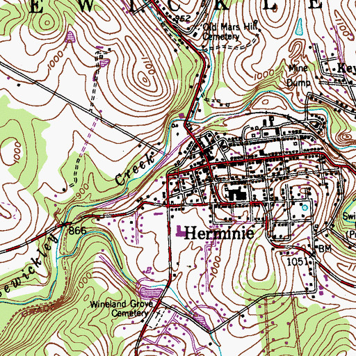 Topographic Map of Sewickley Township Community Ambulance Service, PA