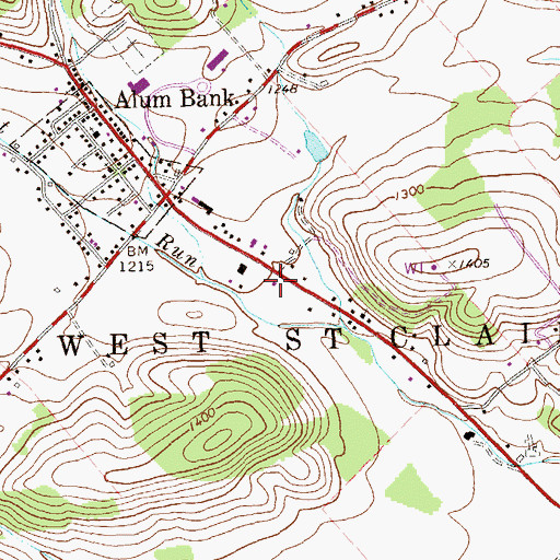 Topographic Map of Chestnut Ridge Ambulance Association - Unit 18, PA