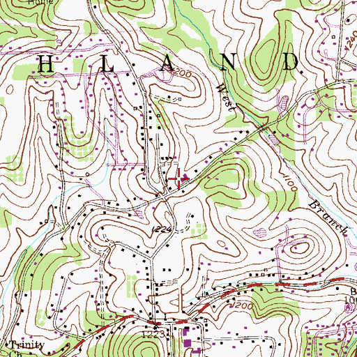 Topographic Map of Richland Emergency Medical Services Station 260, PA