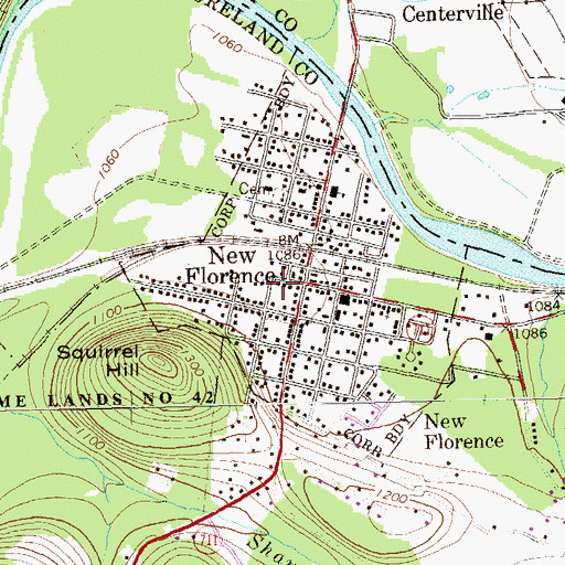 Topographic Map of Laurel Valley Ambulance Service, PA
