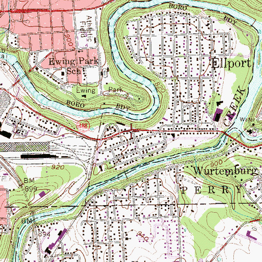 Topographic Map of Noga Ambulance Service Station 30, PA