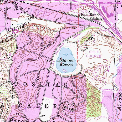 Topographic Map of Laguna Blanca, CA