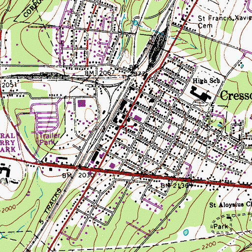 Topographic Map of Cambria Alliance Emergency Medical Service Station 75, PA