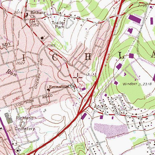 Topographic Map of East Hills Ambulance Station 9, PA