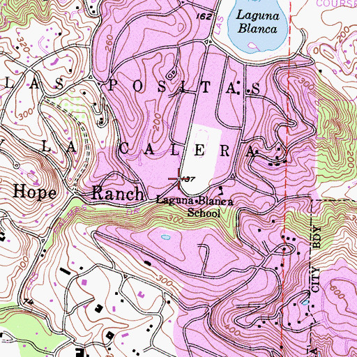 Topographic Map of Laguna Blanca School, CA
