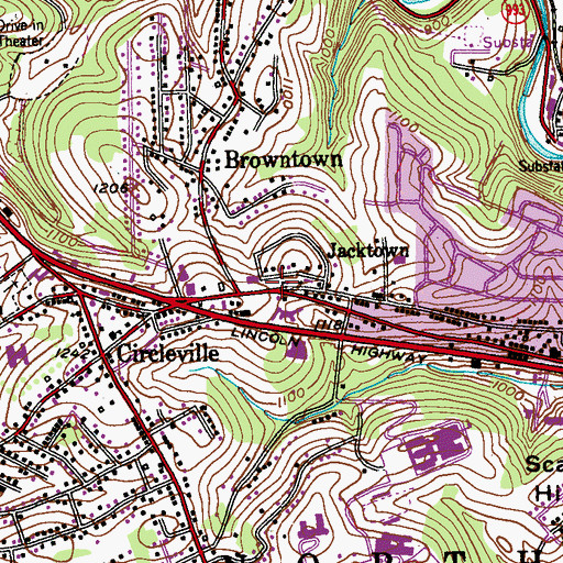 Topographic Map of North Huntingdon Township Rescue 8 Squad, PA
