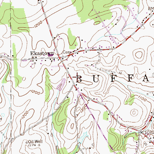 Topographic Map of Buffalo Township Emergency Medical Ambulance Services, PA