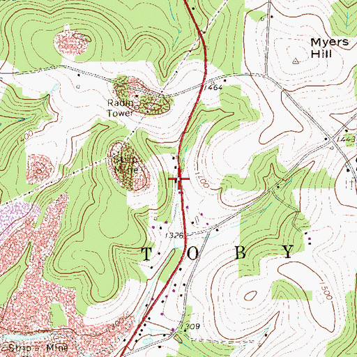 Topographic Map of Southern Clarion County Ambulance Service, PA