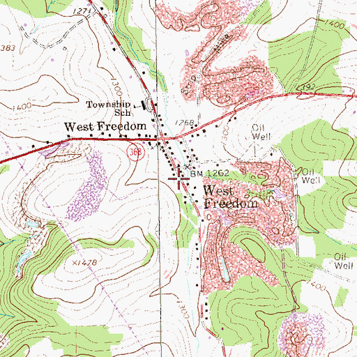 Topographic Map of Perry Township Volunteer Ambulance Service, PA